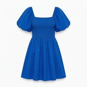 Kirando Puff Sleeve Smocked Mini Dress XL